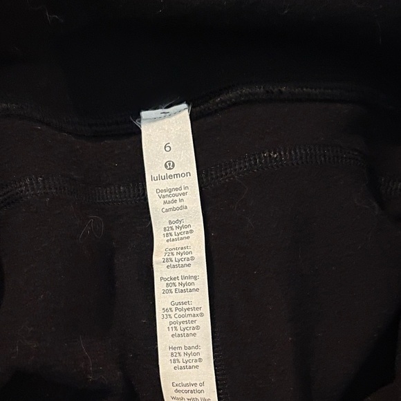 Black lululemon Tech Fleece High Rise Leggings - Picture 5 of 7